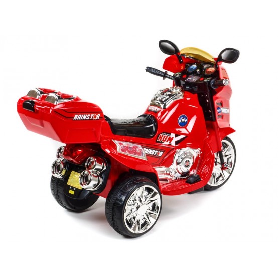 Dětská motorka Rainstar s LED osvětlením, MP3, 6V, ČERVENÁ